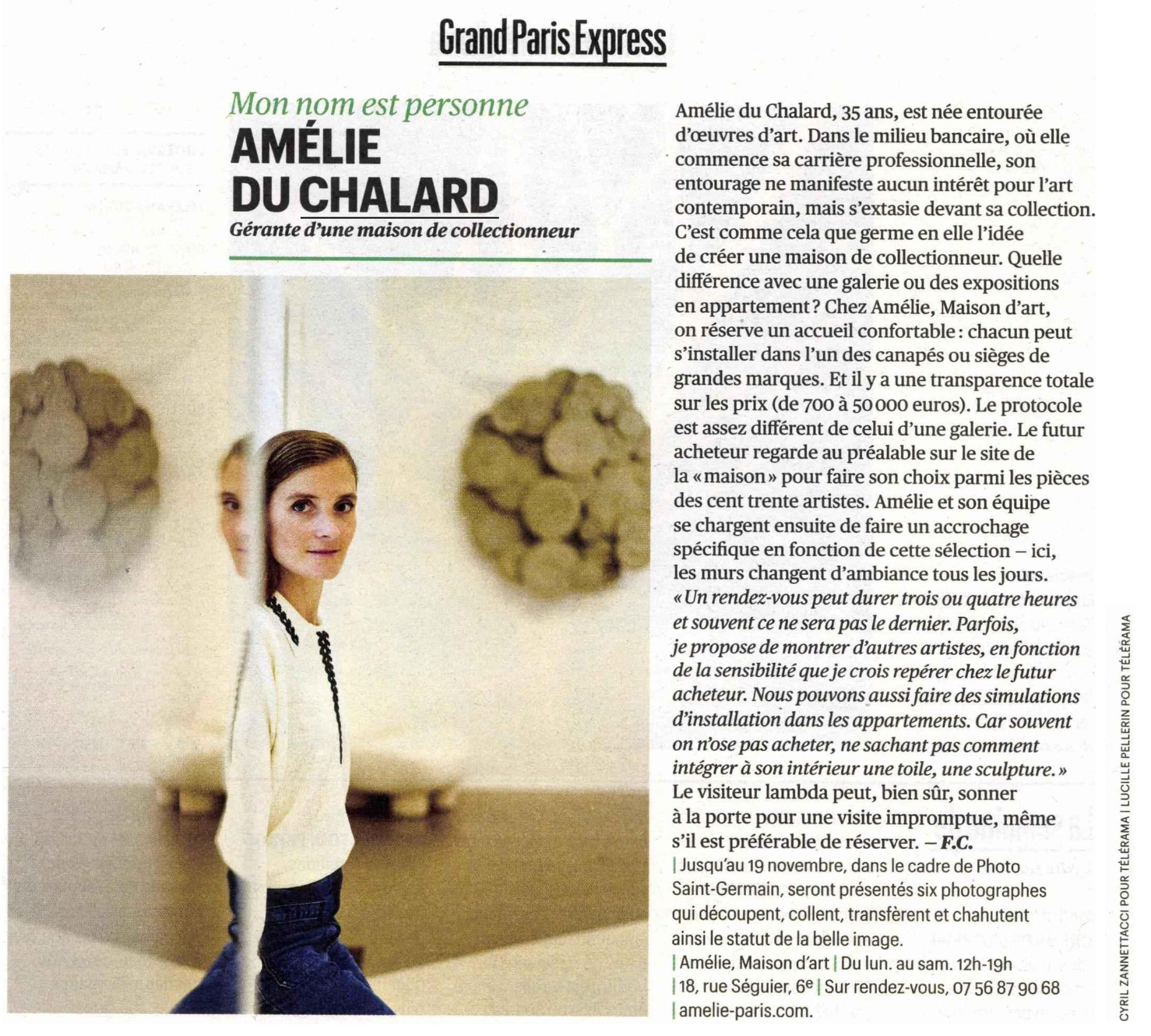 A Télérama article about 'Amelie du Chalard 